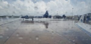NOAA's Gulfstream-IV and Lockheed P-3 on the ground in St Croix, US Virgin Islands before Hurricane Dorian tracking flights